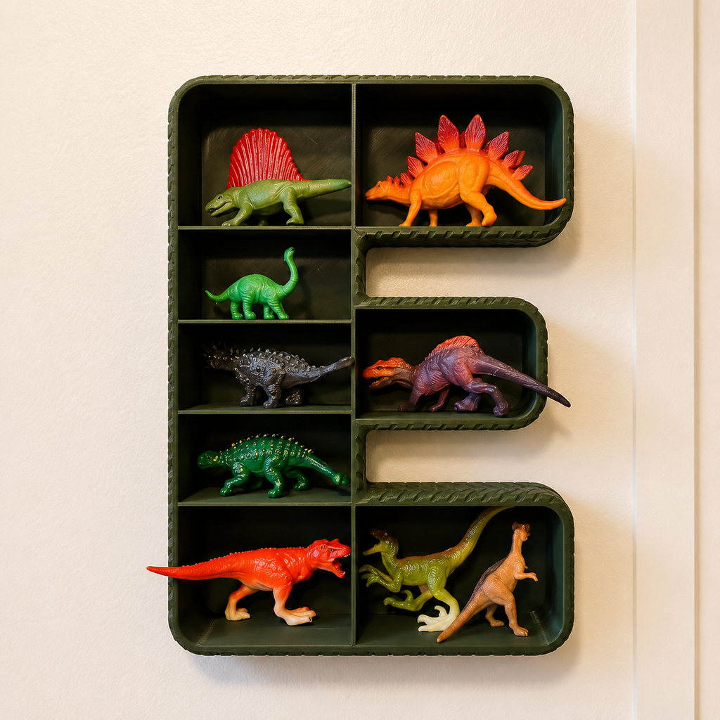 Personalized Dinosaur Shelf, Custom Name Toy Display, Kids Room Decor