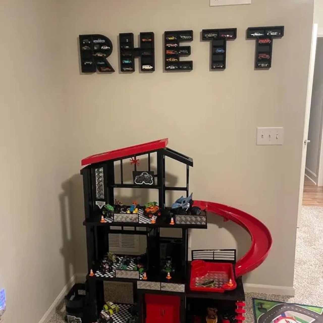 Custom Name Hot Wheels Display Shelf: