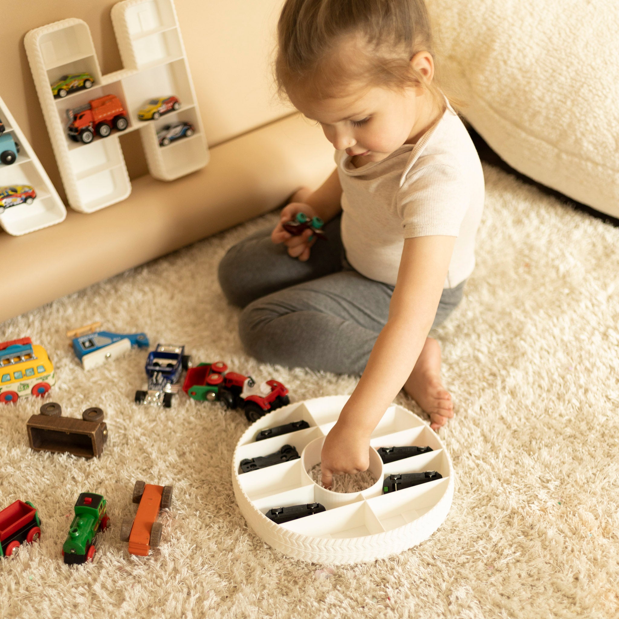 Hot Wheels car storage letters - Personalized children's parking - Custom baby boy gift