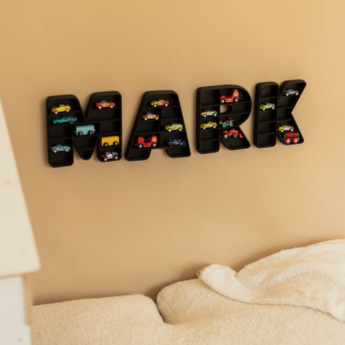 Hot Wheels car storage letters - Personalized children's parking - Custom baby boy gift