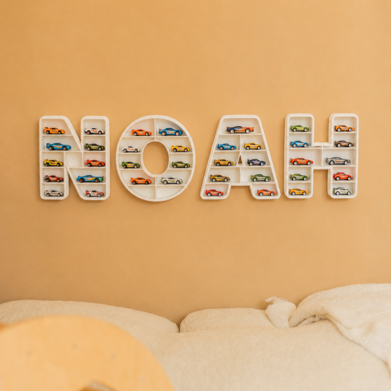 Hot Wheels car storage letters - Personalized children's parking - Custom baby boy gift