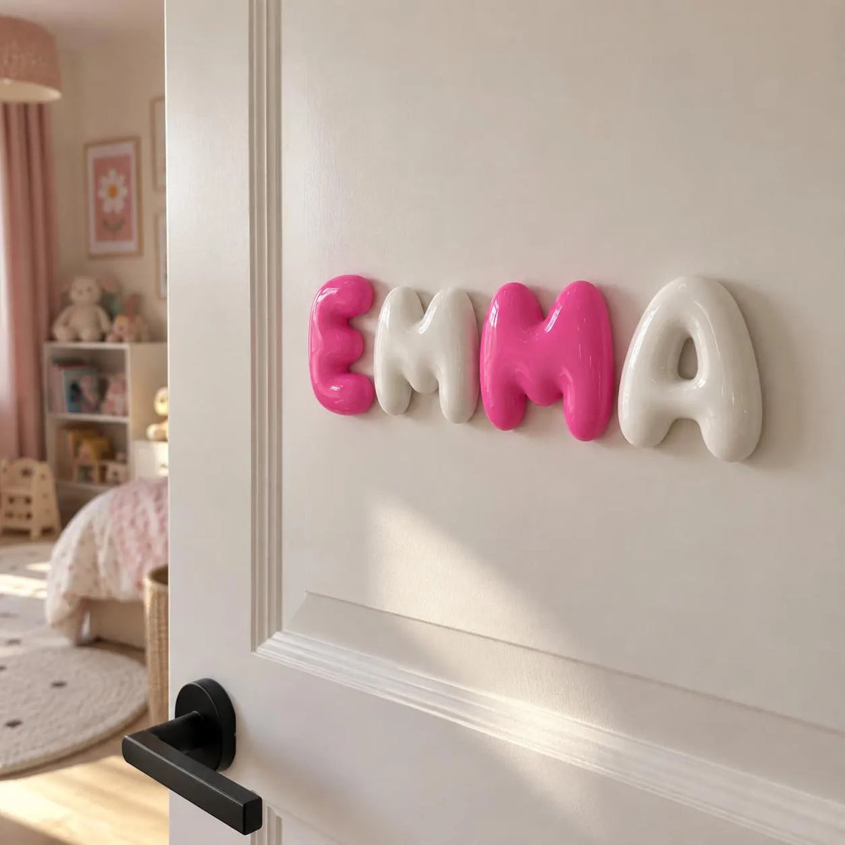 Glossy 3D Wall Letters – Personalized Kids Room Decor & Custom Bubble Name Sign