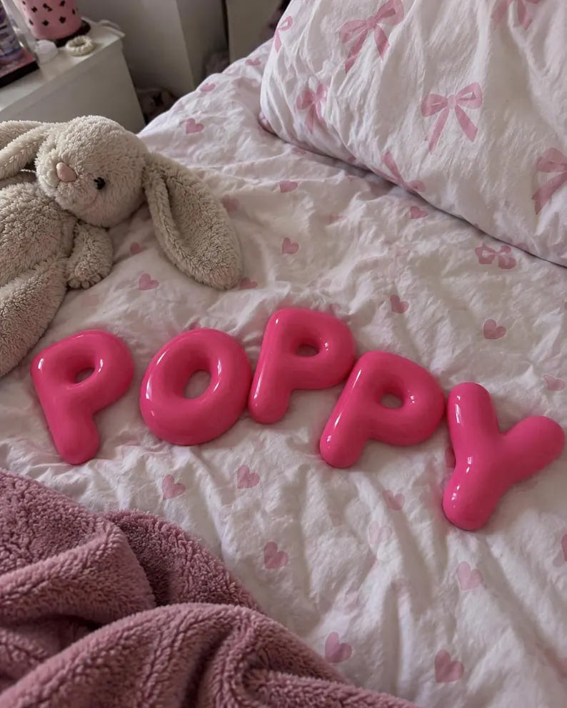 Glossy 3D Wall Letters – Personalized Kids Room Decor & Custom Bubble Name Sign