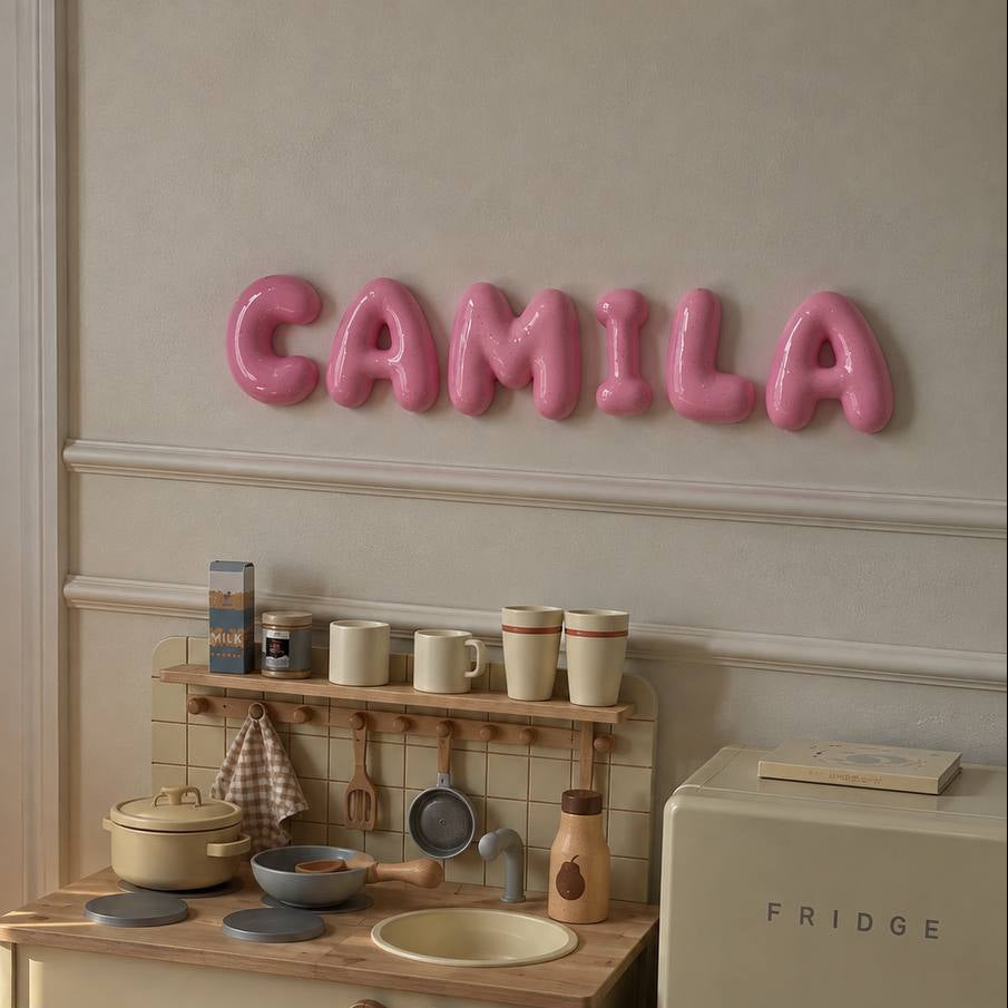 Personalized Bubble Letter Name Sign – Custom 3D Wall Letters for Kids Room & Nursery Decor